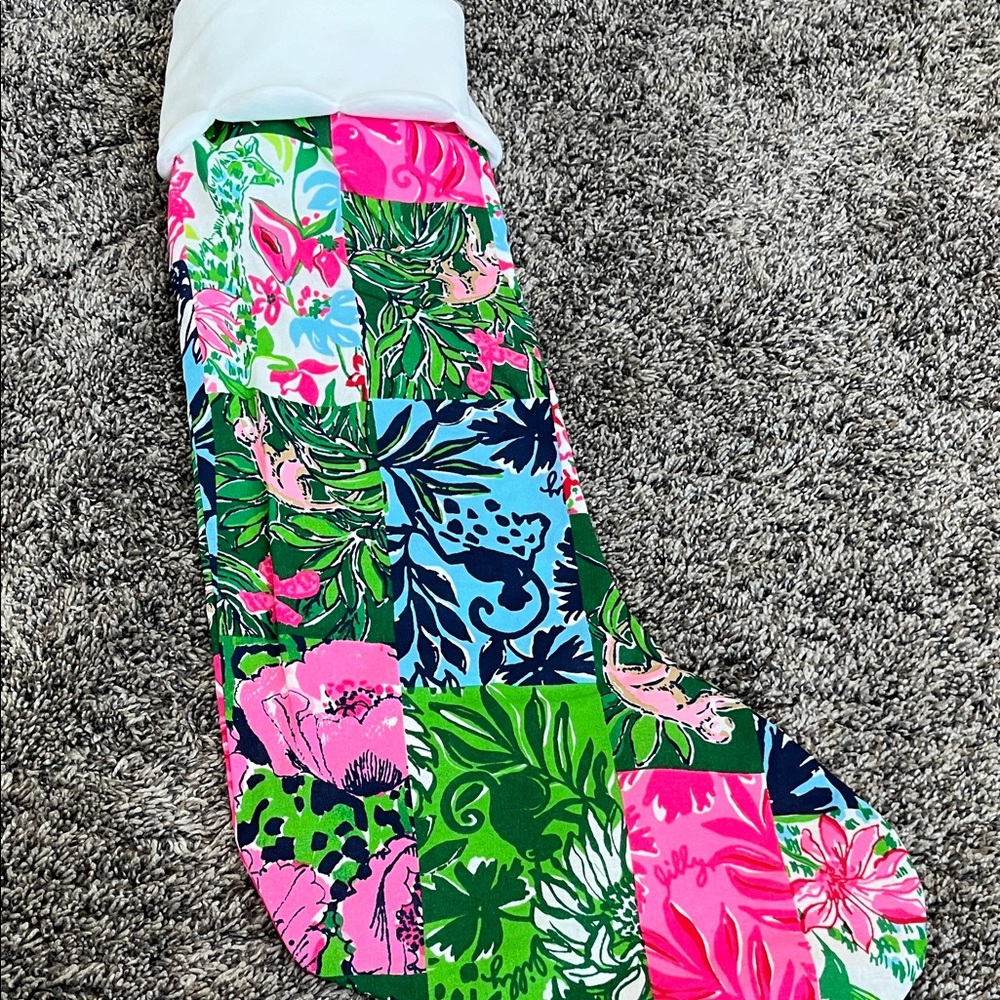 Lilly Pulitzer stocking. Colorful Patchwork! New without tags.